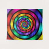 Ronde en Psychedelic Colorful Modern Fractal Art Wandkleed (Voorkant (horizontaal))