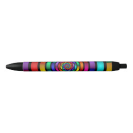 Ronde en Psychedelic Colorful Modern Fractal Art Zwarte Inkt Pen