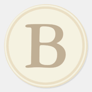 Ronde envelop afdichtingen met Monogram - Cream & Ronde Sticker