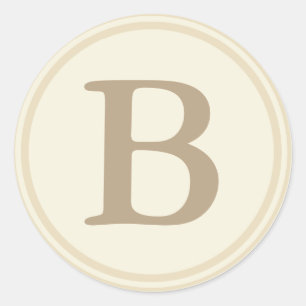 Ronde envelop afdichtingen met Monogram - Cream &  Sticker