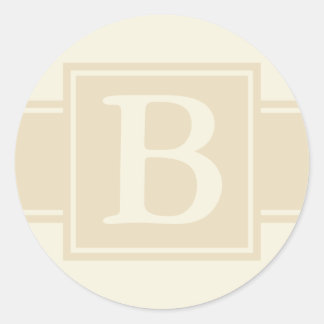 Ronde envelop afdichtingen met Monogram - Ecru & C Ronde Sticker