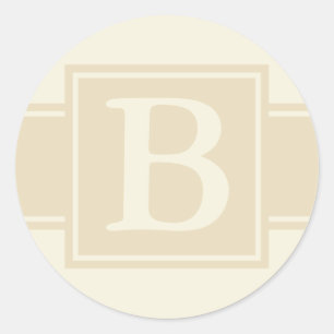 Ronde envelop afdichtingen met Monogram - Ecru & C Sticker