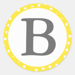 Ronde Envelop Afdichtingen met Monogram - Gele Sti Sticker
