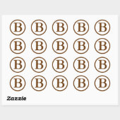 Ronde envelop afdichtingen met Monogram - Medium B Ronde Sticker (Vel)