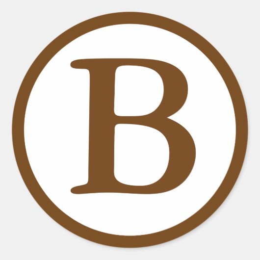 Ronde envelop afdichtingen met Monogram - Medium B Ronde Sticker (Voorkant)