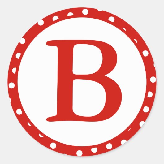 Ronde Envelop Afdichtingen met Monogram - Rode Sti Sticker (Voorkant)