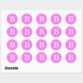 Ronde Envelop Afdichtingen met Monogram - Roze & W Sticker (Vel)