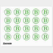 Ronde Envelop Seal met Monogram - Groene Chevrons Sticker (Vel)
