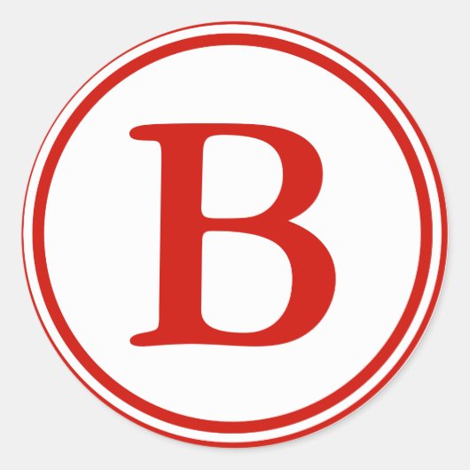 Ronde Envelopverbindingen met Monogram - Rood & Wi Ronde Sticker (Voorkant)