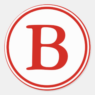 Ronde Envelopverbindingen met Monogram - Rood & Wi Sticker