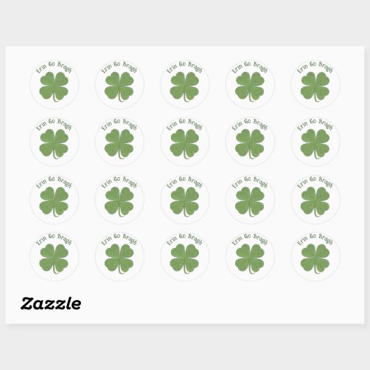 Ronde "Erin Go Bragh" Shamrock-Stickers Ronde Sticker (Vel)