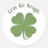 Ronde "Erin Go Bragh" Shamrock-Stickers Sticker (Voorkant)