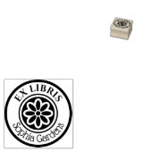 Ronde Ex Libris 6 Petal Flower 02 Rubberstempel (Gestempeld)