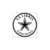 Ronde Ex Libris - Bekende ster Rubberstempel (Afrduk)