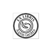 Ronde Ex Libris Boomerang - Decoratieve rand Rubberstempel (Afrduk)