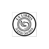 Ronde Ex Libris Boomerang Rubberstempel (Afrduk)