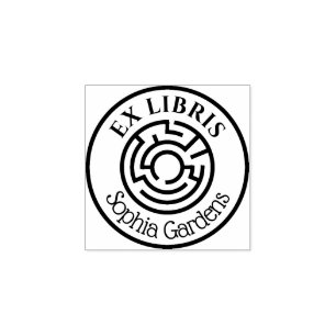 Ronde Ex Libris Doolhof 02 Rubberstempel