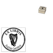 Ronde Ex Libris - Harp Motif Rubberstempel (Gestempeld)