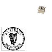 Ronde Ex Libris - Harp Rubberstempel (Gestempeld)