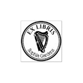 Ronde Ex Libris - Harp Rubberstempel (Afrduk)
