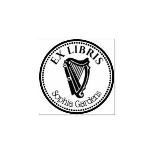 Ronde Ex Libris - Harp Rubberstempel