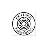 Ronde Ex Libris Labyrinth 02 Rubberstempel (Afrduk)