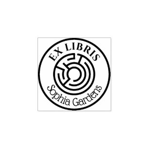 Ronde Ex Libris Labyrinth 03 Rubberstempel