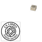 Ronde Ex Libris Labyrinth Rubberstempel (Gestempeld)
