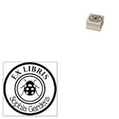 Ronde Ex Libris Ladybird Motif Rubberstempel (Gestempeld)