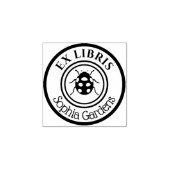 Ronde Ex Libris Ladybird Motif Rubberstempel (Afrduk)