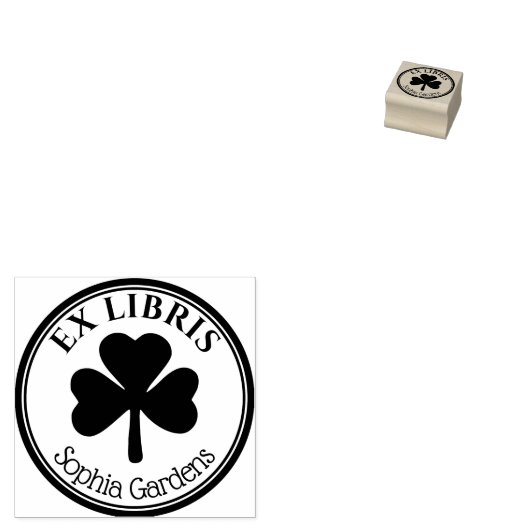 Ronde Ex Libris - Shamrock/Clover Rubber Sta Rubberstempel (Gestempeld)