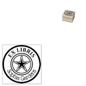 Ronde Ex Libris Star Motif Rubberstempel (Gestempeld)