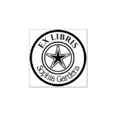 Ronde Ex Libris Star Motif Rubberstempel (Afrduk)