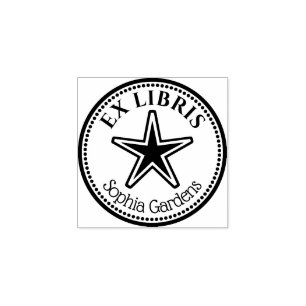 Ronde Ex Libris - Ster Rubberen Stempel