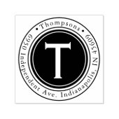 Ronde familienaam retouradres Zelfinktstempel Zelfinktende Stempel (Design)