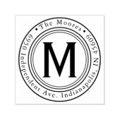 Ronde familienaam retouradres Zelfinktstempel Zelfinktende Stempel (Design)