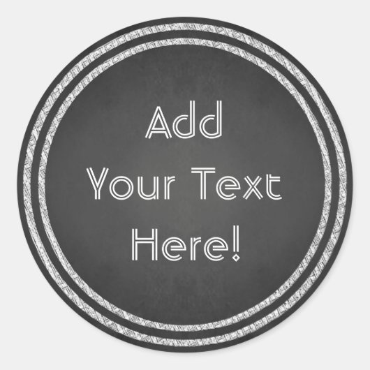 Ronde Faux Chalkboard Design Stickers (Voorkant)