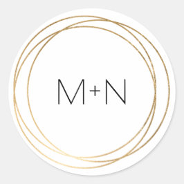 Ronde Faux Gold lijst monogram envelop afdichtinge Sticker