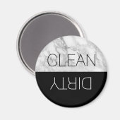 Ronde Faux Marmer Schone Vuile Vaatwasser Magneet (Voorkant / Achterkant)