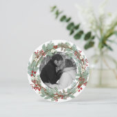 Ronde feestelijke fotokaarten feestdagenkaart (Staand voorkant)