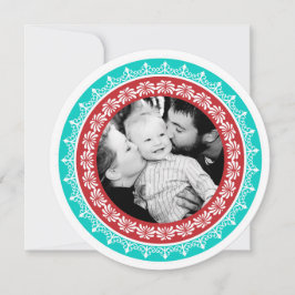 Ronde feestelijke fotokaarten feestdagenkaart