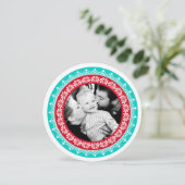 Ronde feestelijke fotokaarten feestdagenkaart (Staand voorkant)