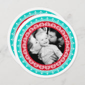 Ronde feestelijke fotokaarten feestdagenkaart (Voorkant / Achterkant)