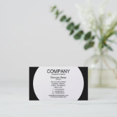 Ronde flatpanel - Wit met zwart (Gold Kaart) Visitekaartje (Staand voorkant)