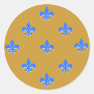 Ronde Fleur de Lis Stickers Brilliant BLUE