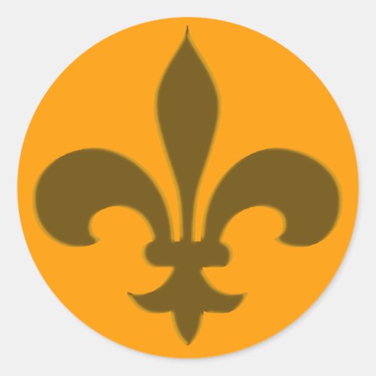 Ronde Fleur de Lis Stickers DONKERGOUD (Voorkant)