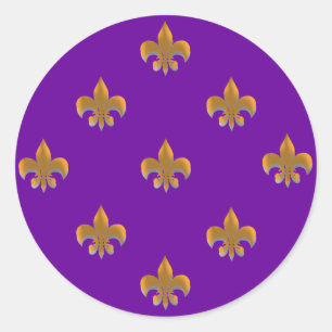 Ronde Fleur de Lis Stickers GOUD Patroon