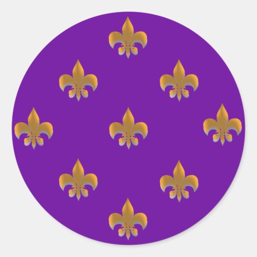Ronde Fleur de Lis Stickers GOUD Patroon (Voorkant)