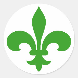 Ronde Fleur de Lis Stickers GROEN