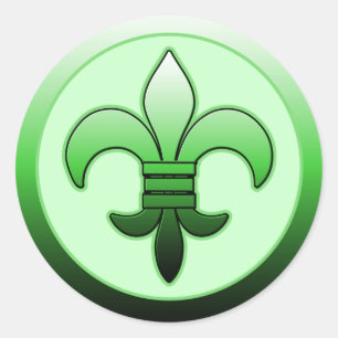 Ronde Fleur de Lis Stickers Groen